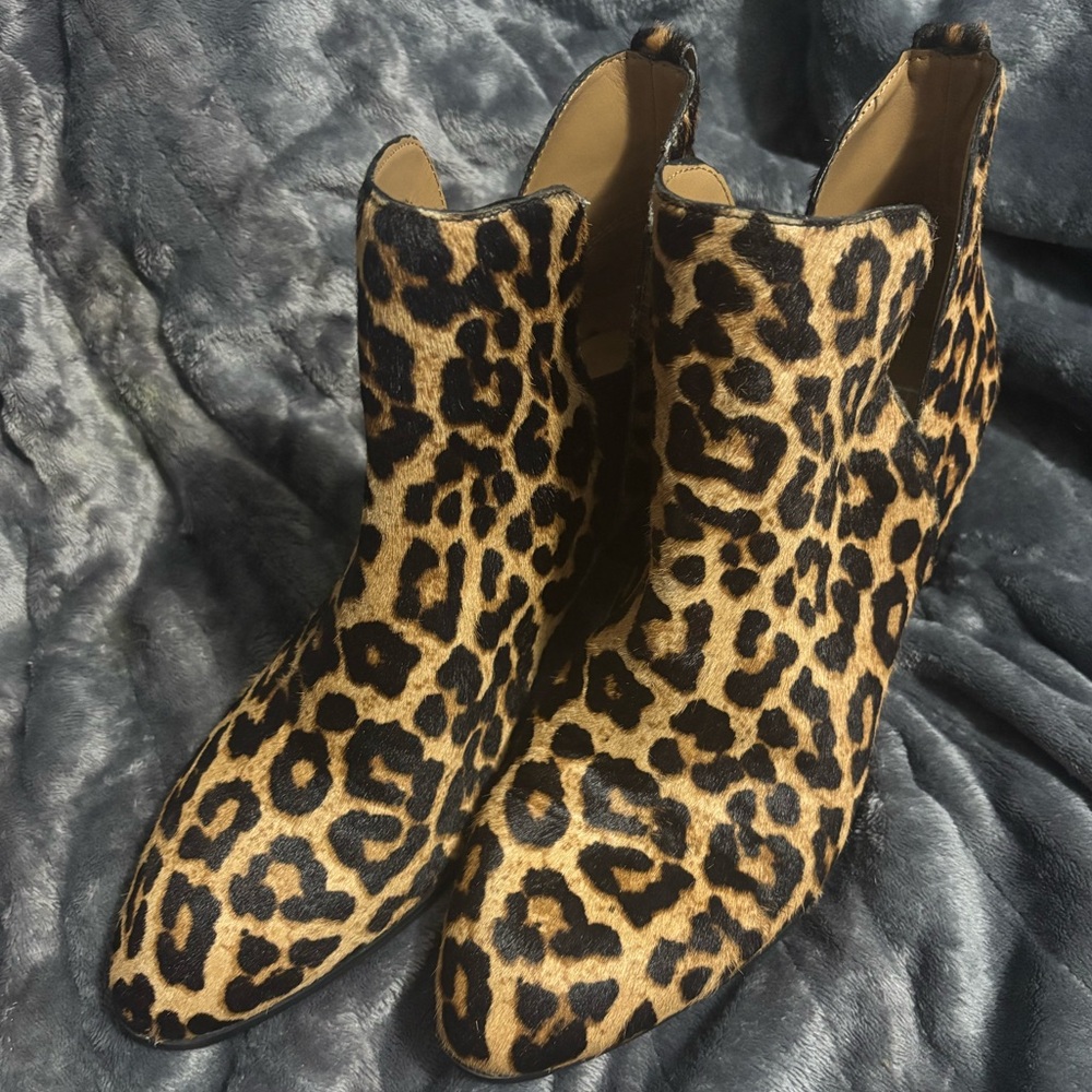 Franco Sarto Leopard Print Ankle Booties NWOT